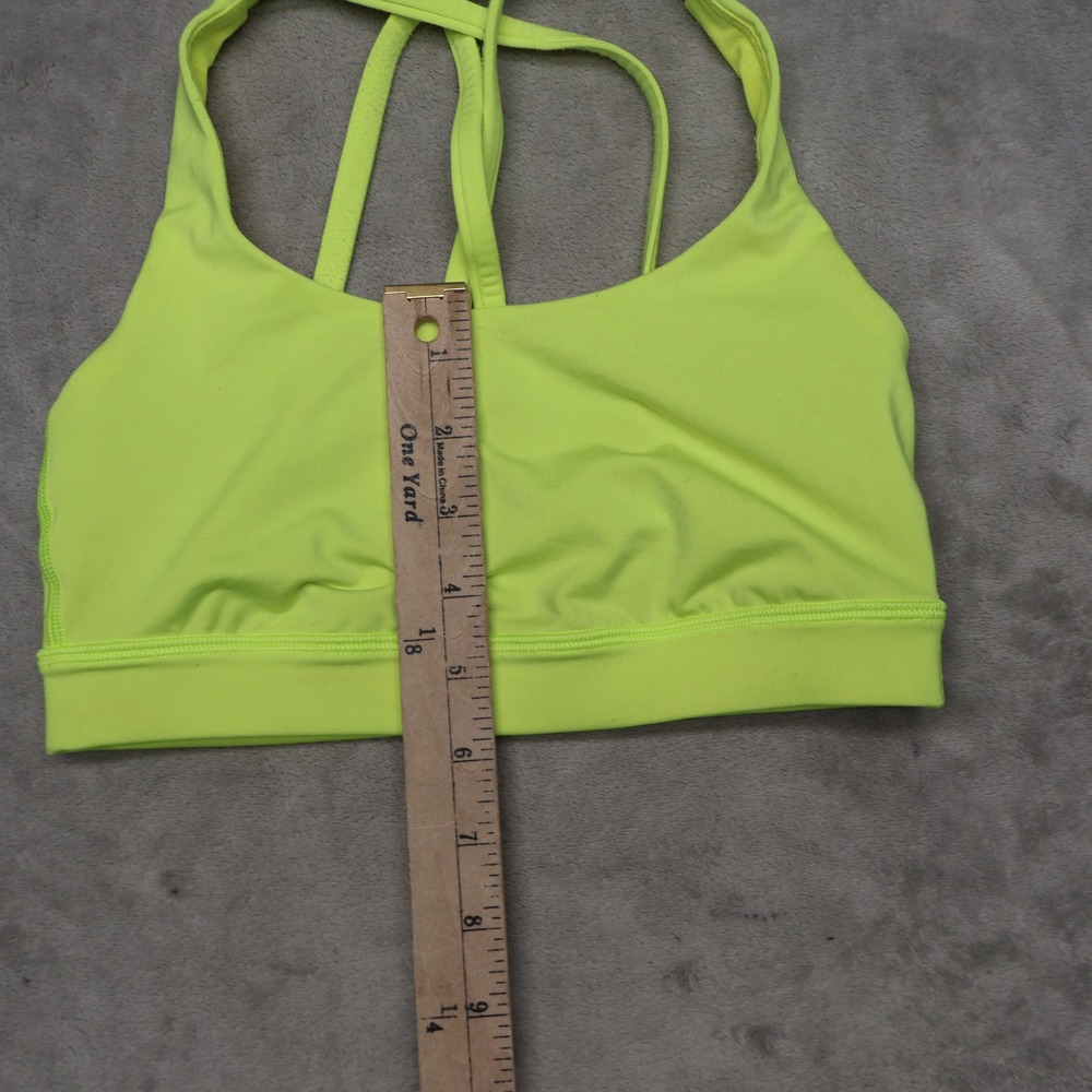 Lululemon Energy Spots Bra Women 2‎ Yellow Strappy Back Stretch Workout Pullover - Picture 5 of 6